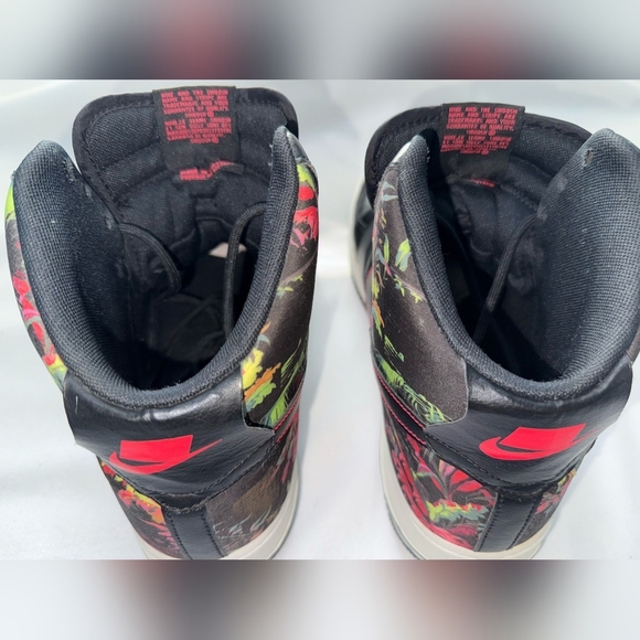 NIKE Air Force 1 Black Floral Lace Up Sneakers- Men\'s Size 13 #C12304-001 W/Bag main image 10